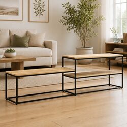 Industrial TV Cabinet 180x30x50 cm Rough Mango Wood