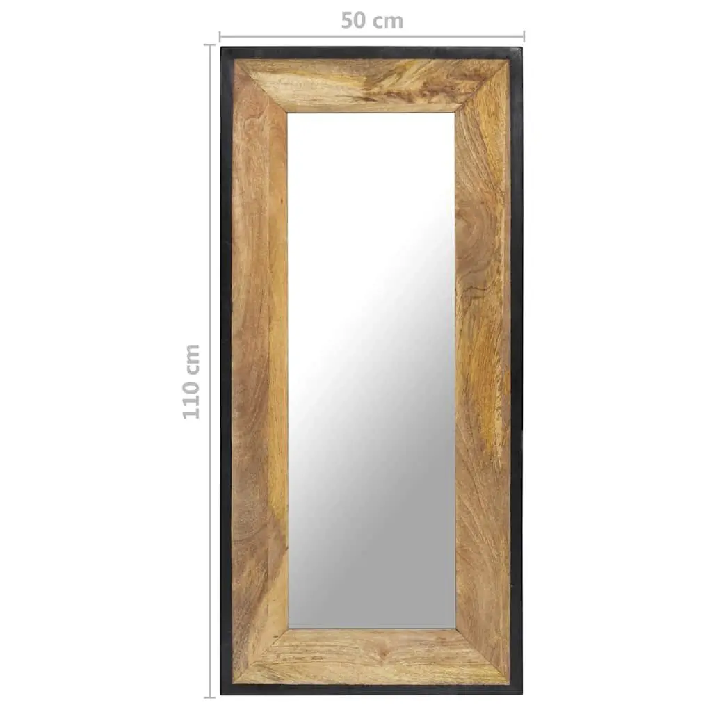 Brown Wall Mirror in Solid Mango Wood 110x50cm