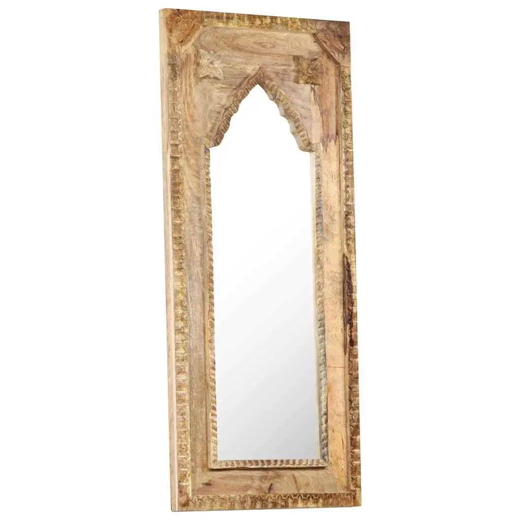 Wooden Mirror Solid Mango Wood 50x3x110 cm Brown