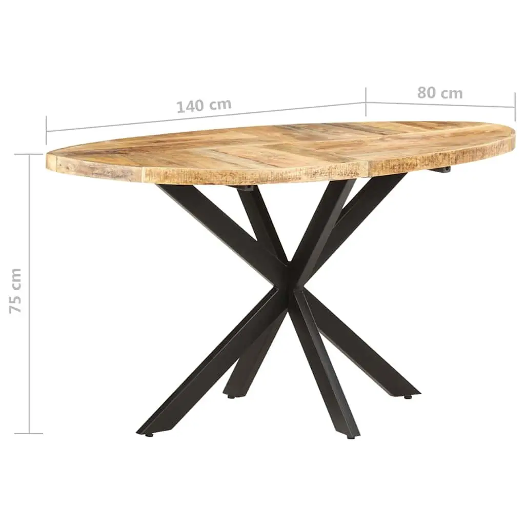 Brown Solid Mango Wood Dining Table 140x80x75 cm