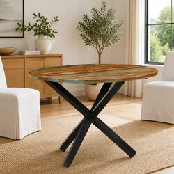Exceptional Round Dining Table in Reclaimed Wood - 100x100cm