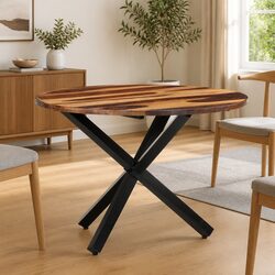 Solid Acacia Wood Dining Table 100x100x75 cm Brown