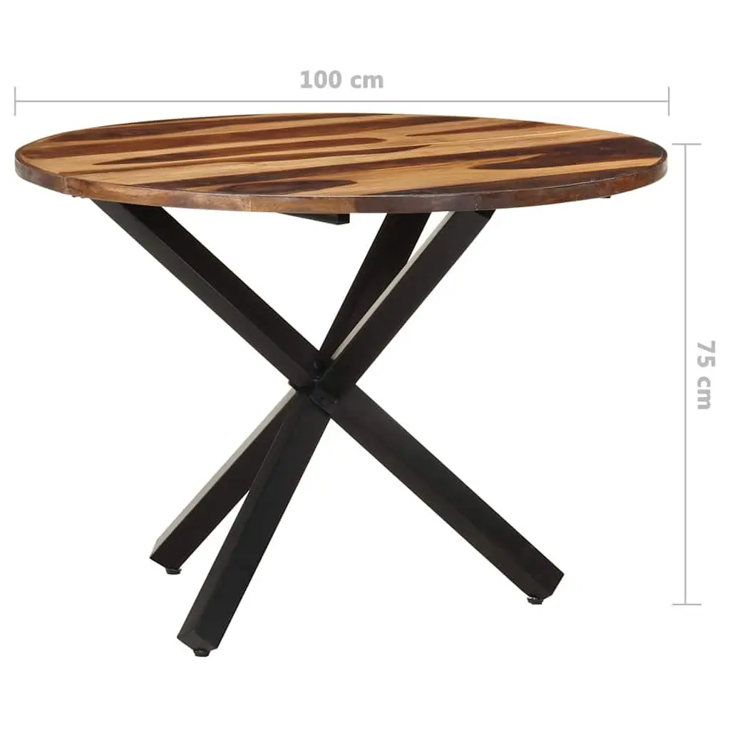 Solid Acacia Wood Dining Table 100x100x75 cm Brown