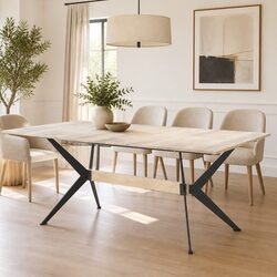 Durable Brown Mango Wood Dining Table 180x90x76 cm