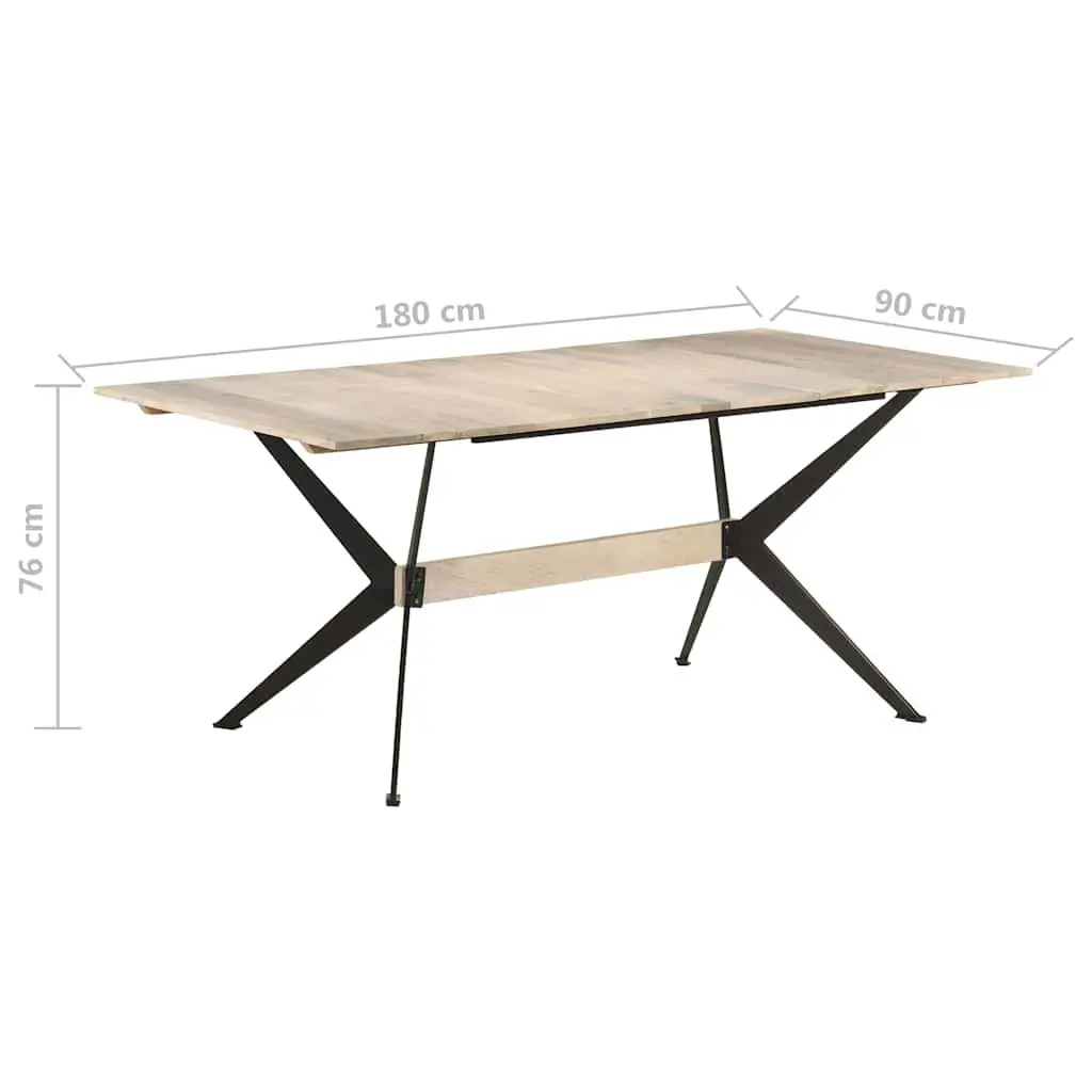 Brown Mango Wood Dining Table 180x90x76 cm