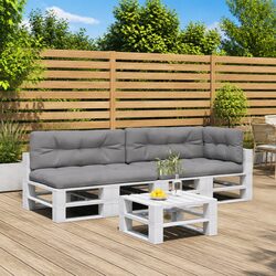Durable Grey Pallet Cushions 5 pcs for Outdoor Seating