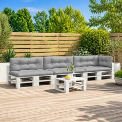 High-Quality 7-Piece Grey Polyester Pallet Cushions