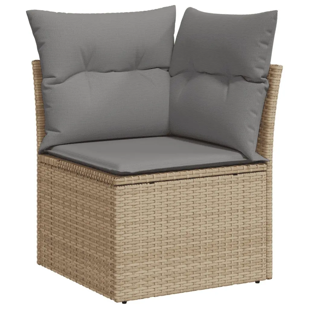 Beige Modular Outdoor Garden Sofa Set 3 Pieces