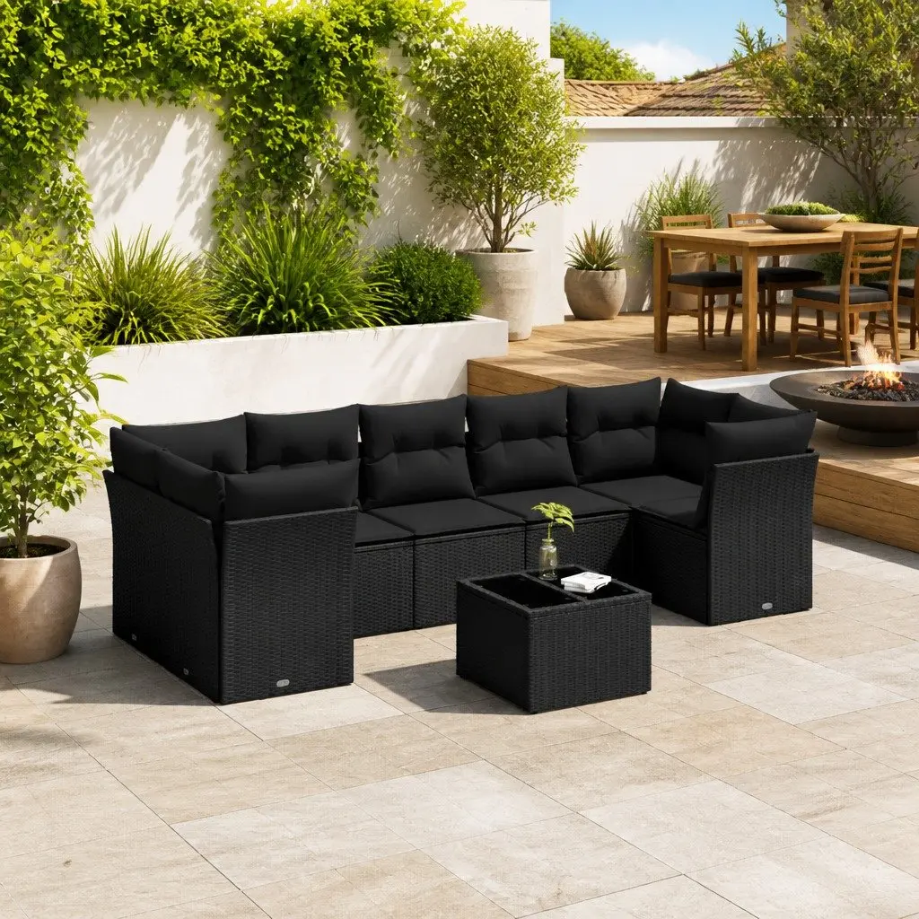 8 Piece Outdoor Garden Sofa Set with Cushions