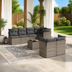 Premium 8 Piece Outdoor Sofa Set with Cushions Grey