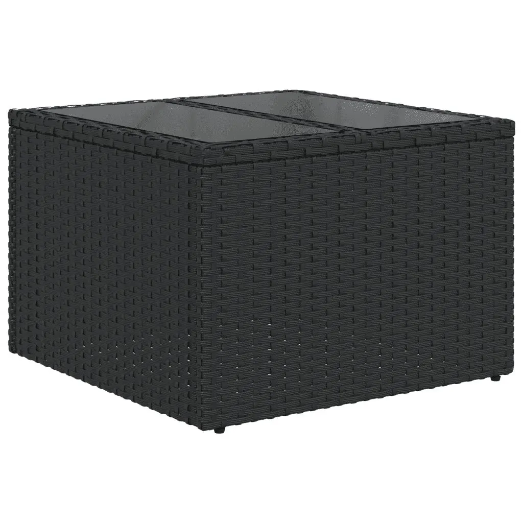 7 Piece Garden Sofa Set Poly Rattan Black with Cushions
