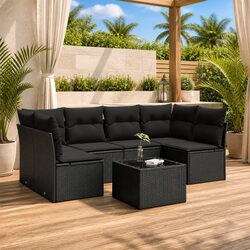 Exceptional 7 Piece Garden Sofa Set with Cushions