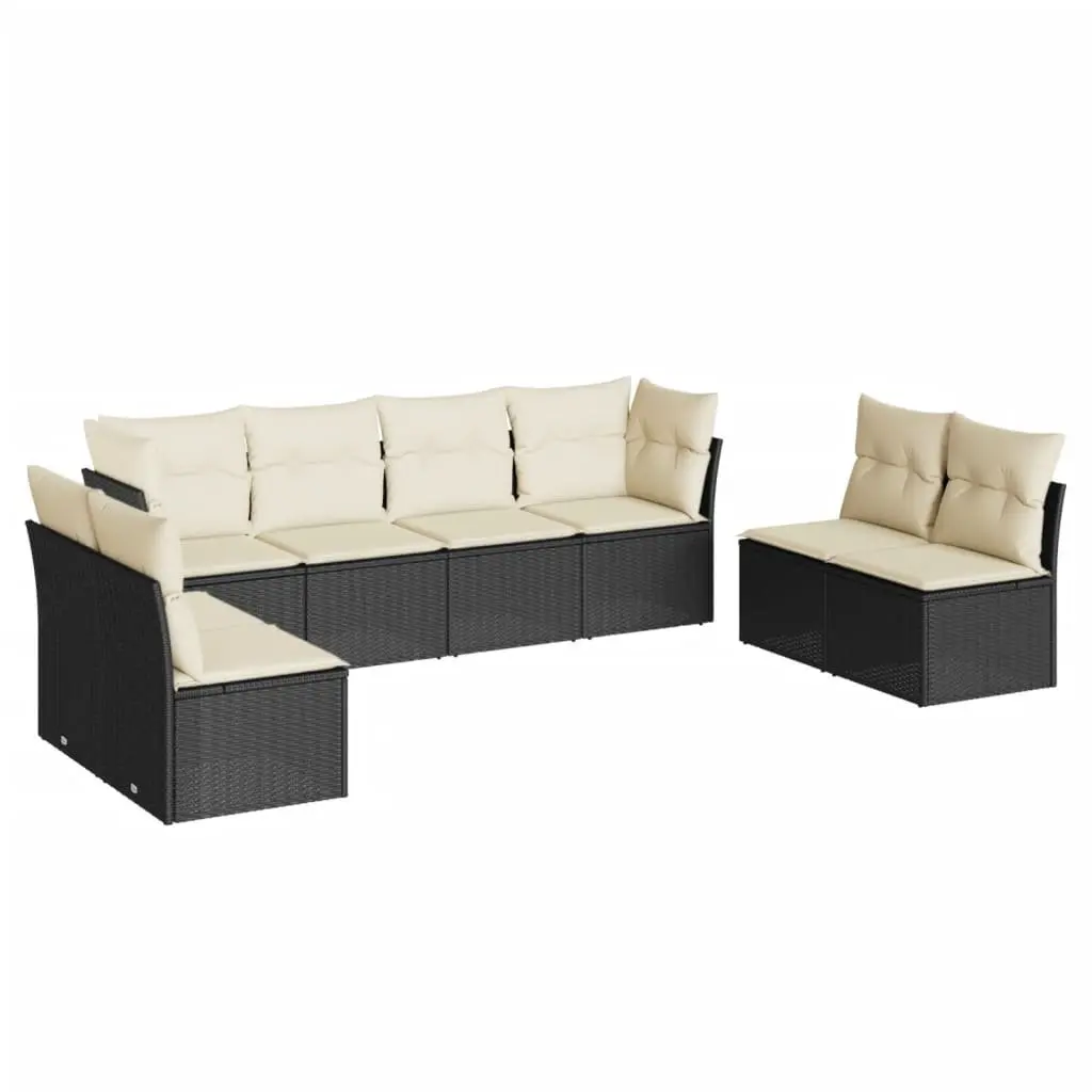 Garden Sofa Set 8 Piece Outdoor Furniture Patio Seating Black Modular with