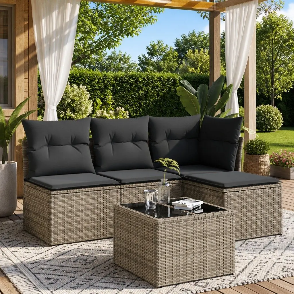 5 Piece Garden Sofa Set in Grey