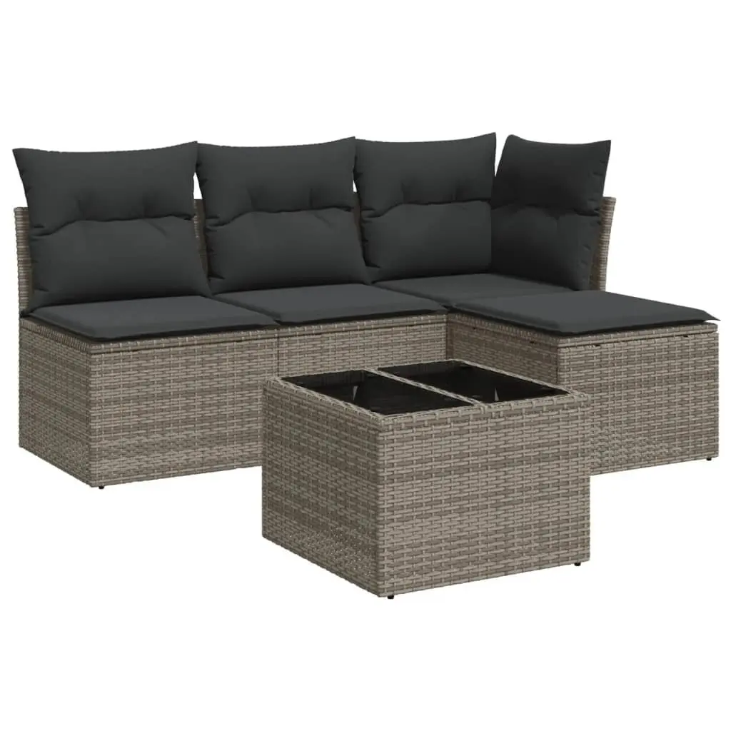 5 Piece Garden Sofa Set in Grey
