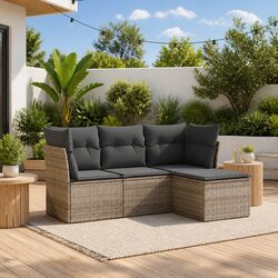 Durable 4 Piece Garden Sofa Set for Outdoors