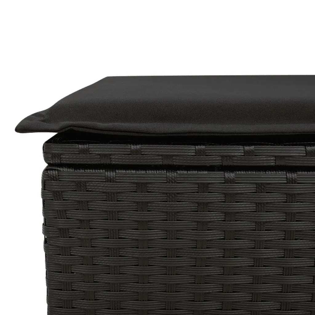 Garden Sofa Set PE Rattan 6 Piece Outdoor Patio Furniture Black