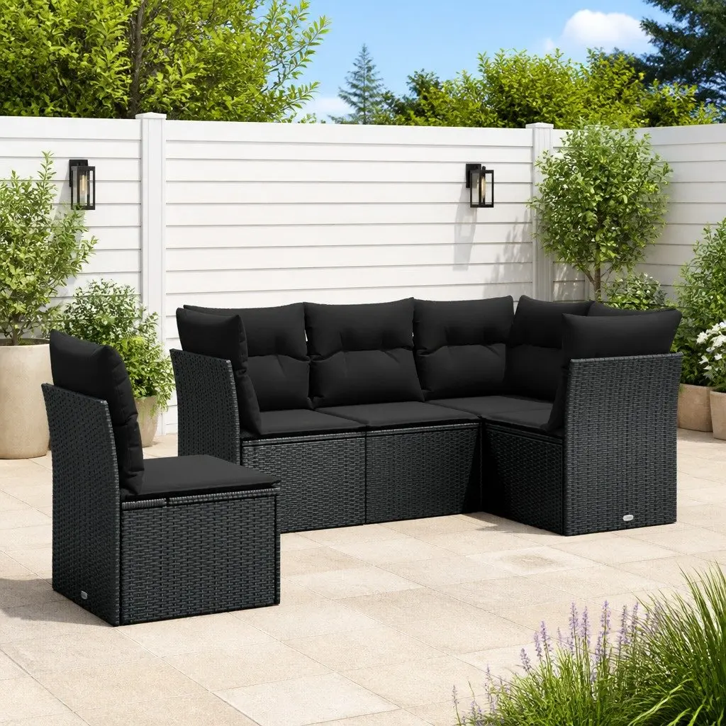 5 Piece Garden Sofa Set with Cushions