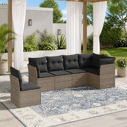 Stylish 6 Piece Outdoor Garden Sofa Set in Grey