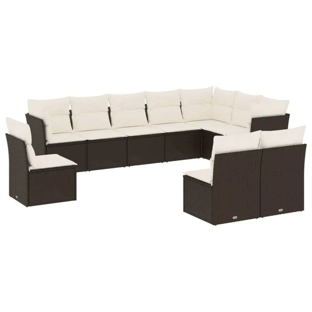 Black Modular Outdoor Garden Sofa Set with Cushions