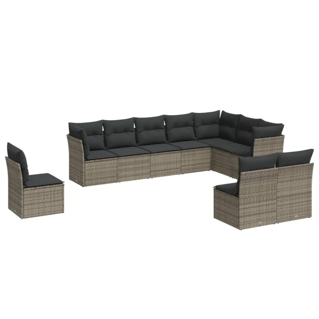 10-Piece Modular Grey Outdoor Sofa Set