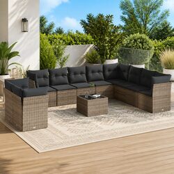 High-Quality 11 Piece Garden Sofa Set in Grey