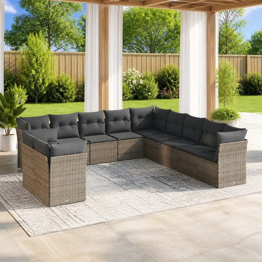 11 Piece Grey Outdoor Modular Garden Sofa Set