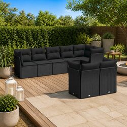 Durable 8 Piece Outdoor Garden Sofa Set with Cushions