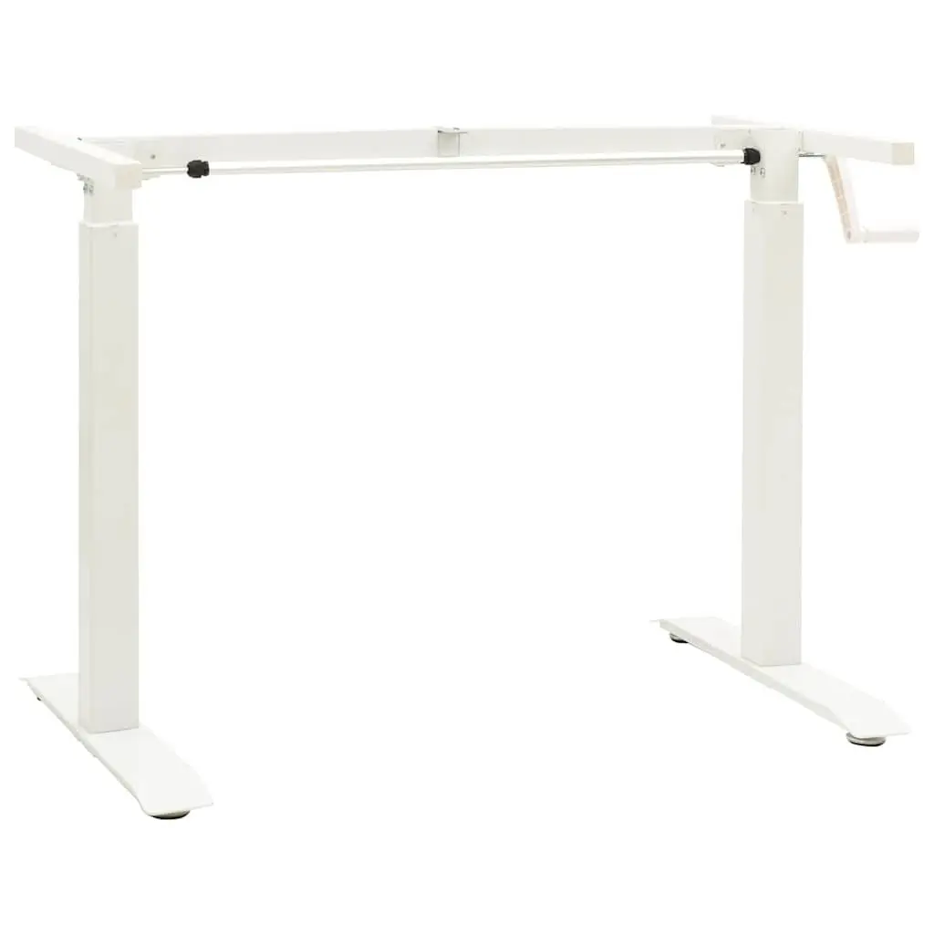 Manual Height Adjustable Standing Desk Frame White