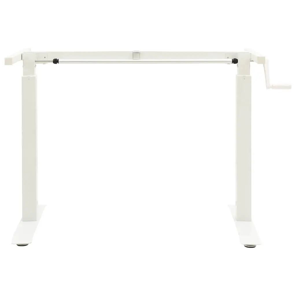 Manual Height Adjustable Standing Desk Frame White