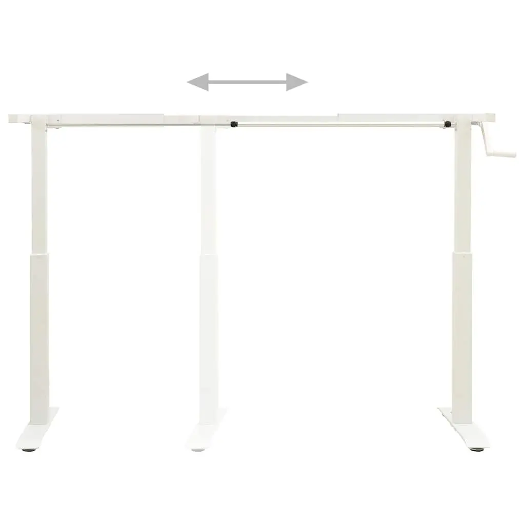 Manual Height Adjustable Standing Desk Frame White