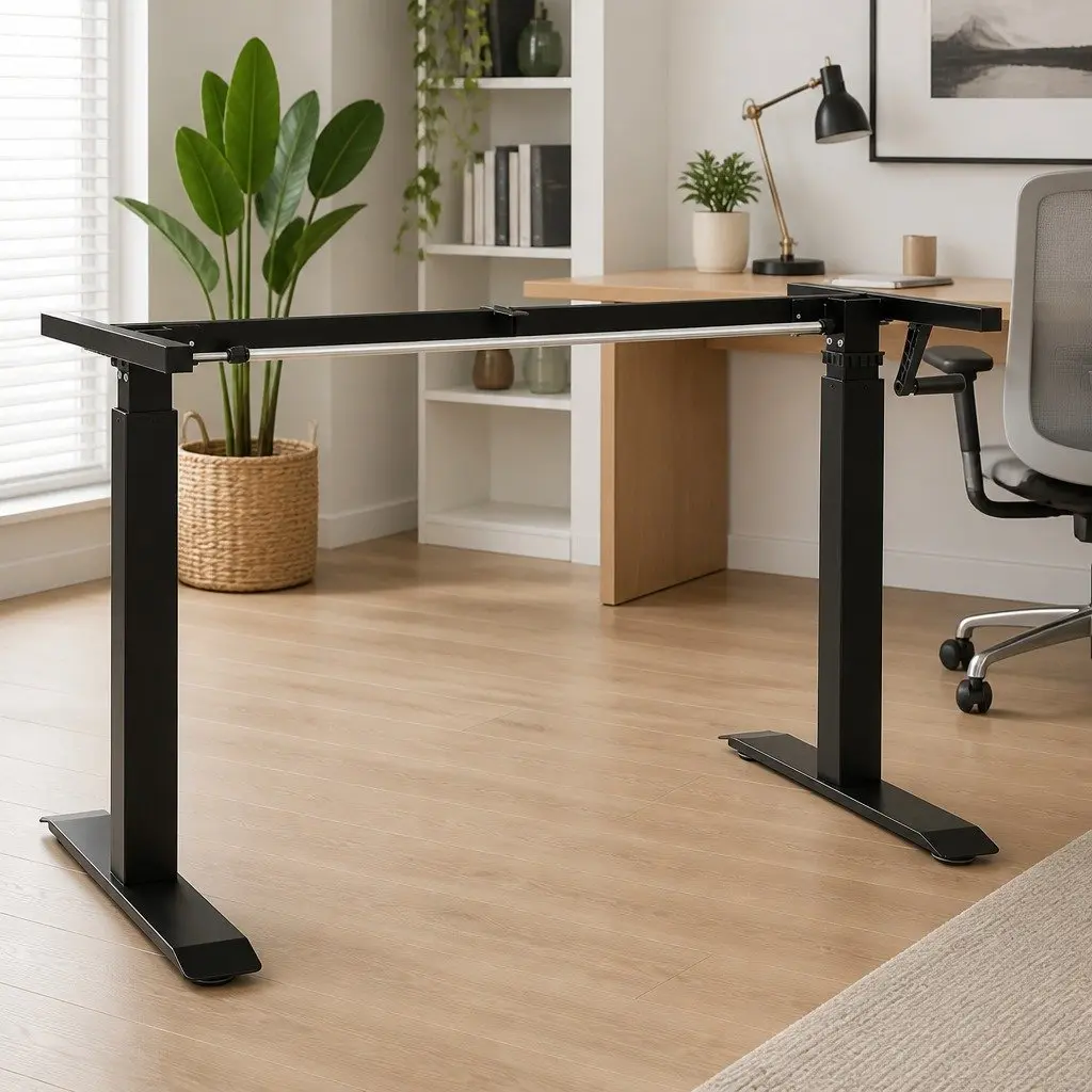 Manual Height Adjustable Desk Frame with Hand Crank