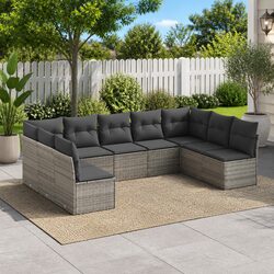 Premium 9 Piece Modular Garden Sofa Set in Grey