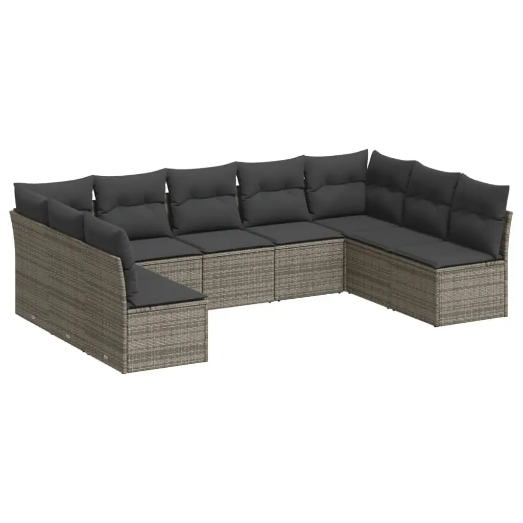 9 Piece Modular Garden Sofa Set in Grey