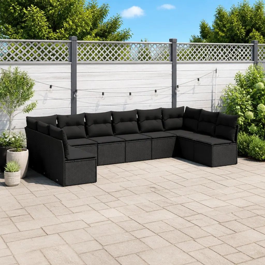 10 Piece Modular Patio Sofa Set with Cushions