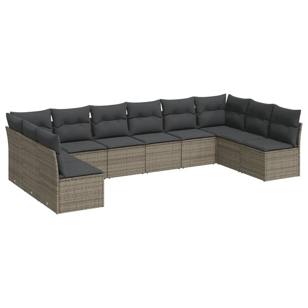 10 Piece Grey Modular Garden Sofa Set