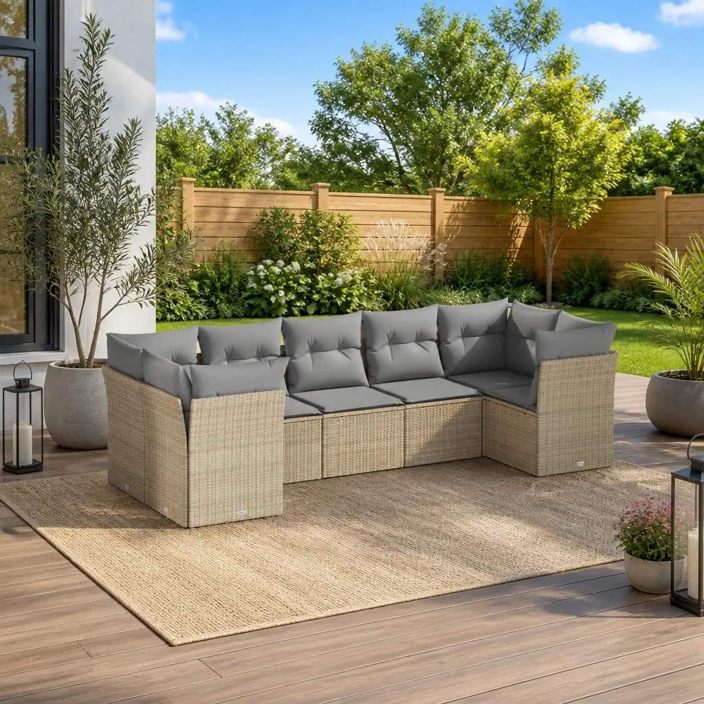 Outdoor Garden Sofa Set 7-Piece Modular