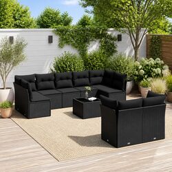 Sturdy 10-Piece Garden Sofa Set for Outdoor Relaxation