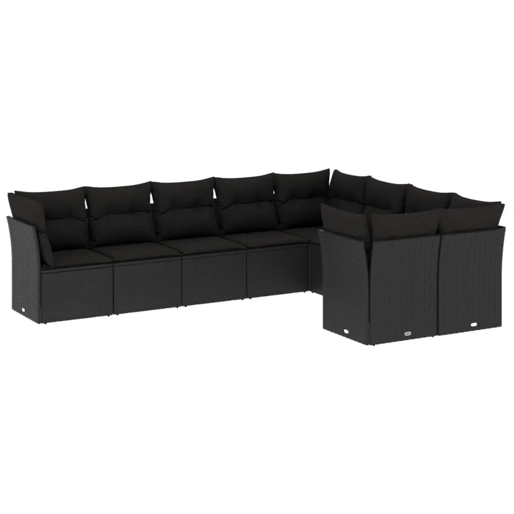 Modular 9-Piece Outdoor Garden Sofa Set with Cushions
