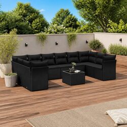 Premium 11 Piece Outdoor Garden Sofa Set with Cushions