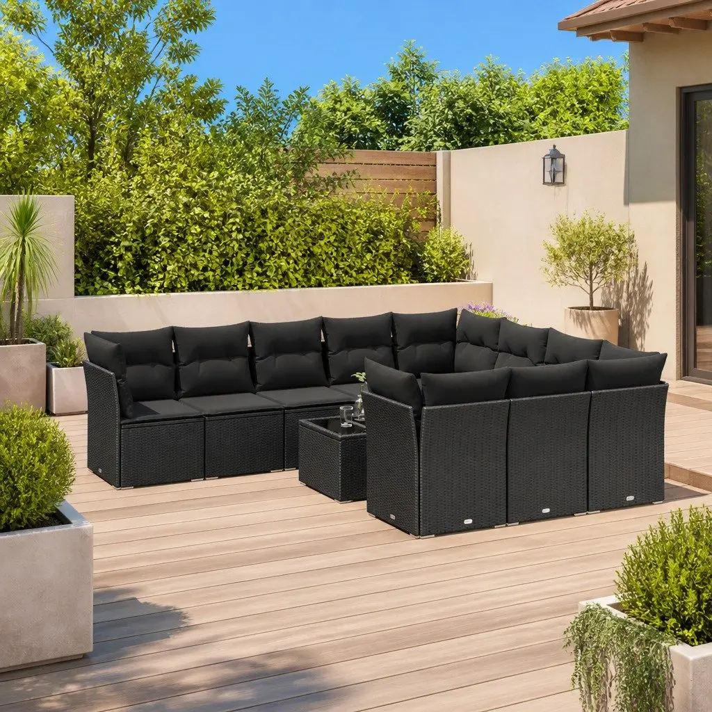 11 Piece Garden Sofa Set with Cushions