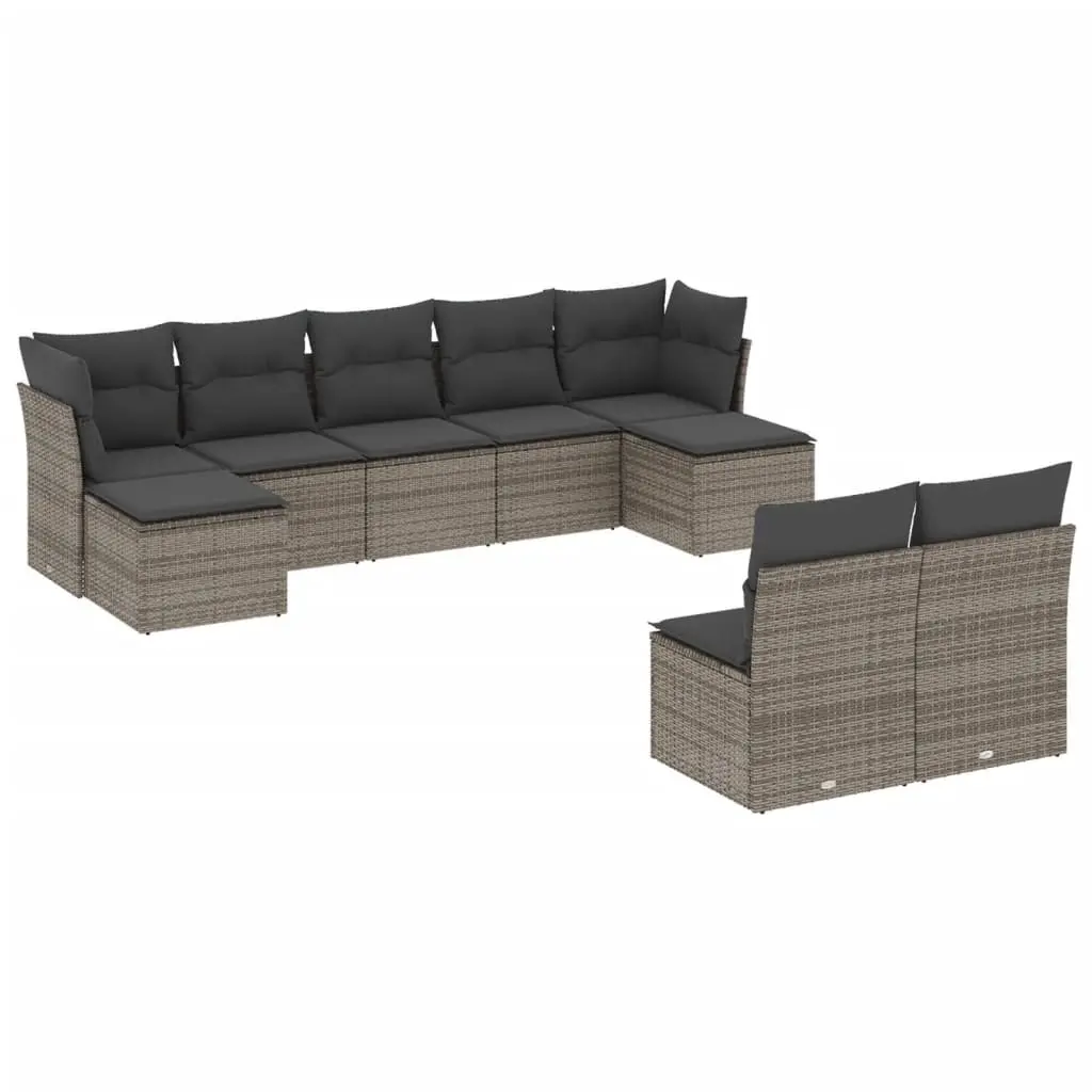 9-Piece Modular Garden Sofa Set in Grey