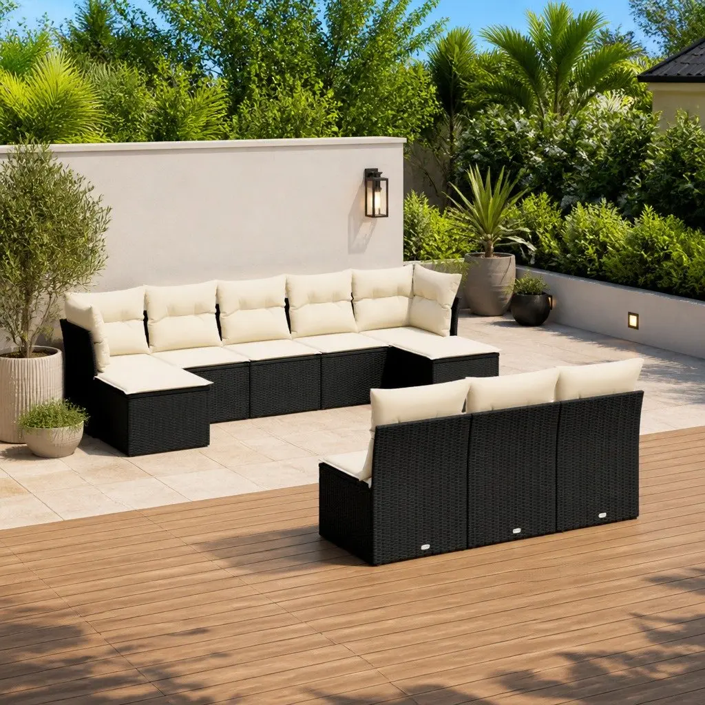 10 Piece Modular Garden Sofa Set with Cushions