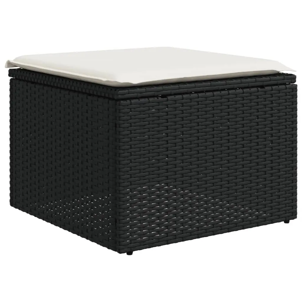 10-Piece Modular Black Patio Sofa Set