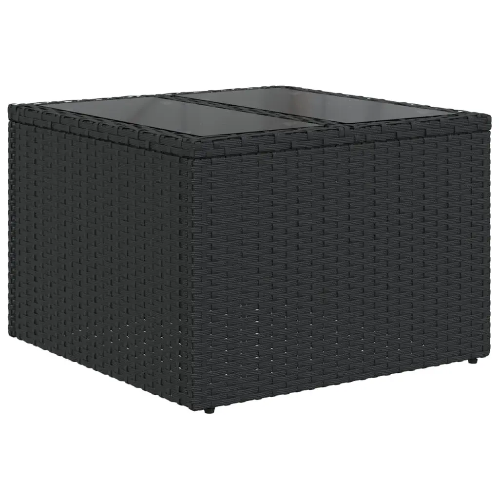 11-Piece Black Rattan Garden Sofa Set