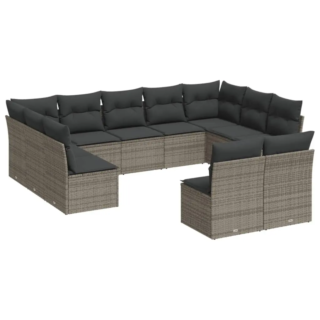Grey Poly Rattan 11 Piece Garden Sofa Set