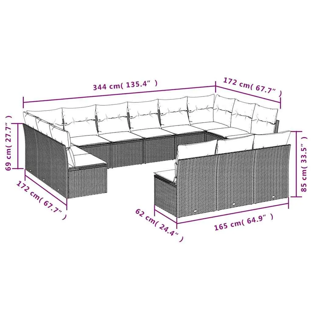 13 Piece Garden Sofa Set for Outdoor Use