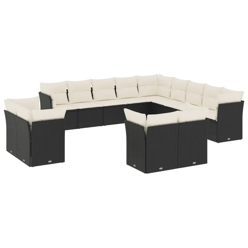 13-Piece Modular Garden Sofa Set in Black