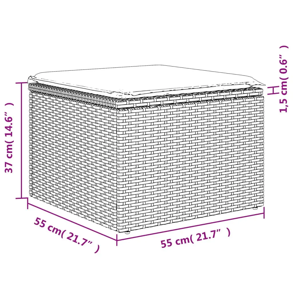 Garden Sofa Set 10 Piece Outdoor Furniture Black Poly Rattan Patio Seating