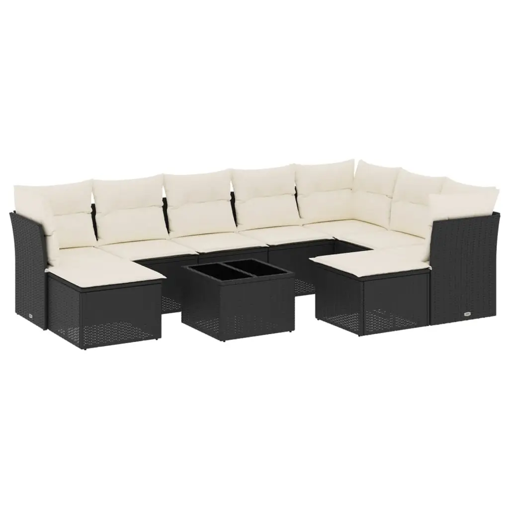 10 Piece Garden Sofa Set in Black